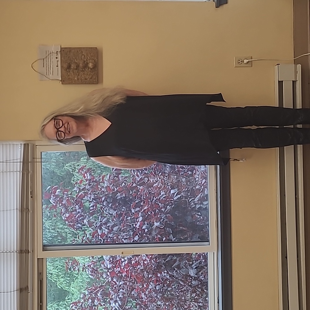 🚨2/$20🚨   WAS  $60  DR2 Sleeveless Sheer Black Sharkbite Top.